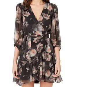 AllSaints Floral Black Dress